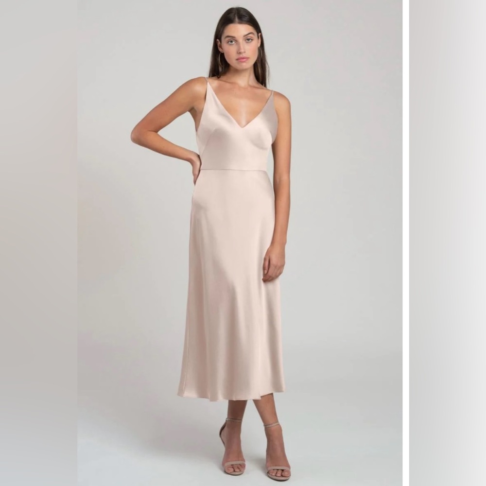 Jenny Yoo Marcy silky slip bridesmaid dress - Size 8 in prosecco